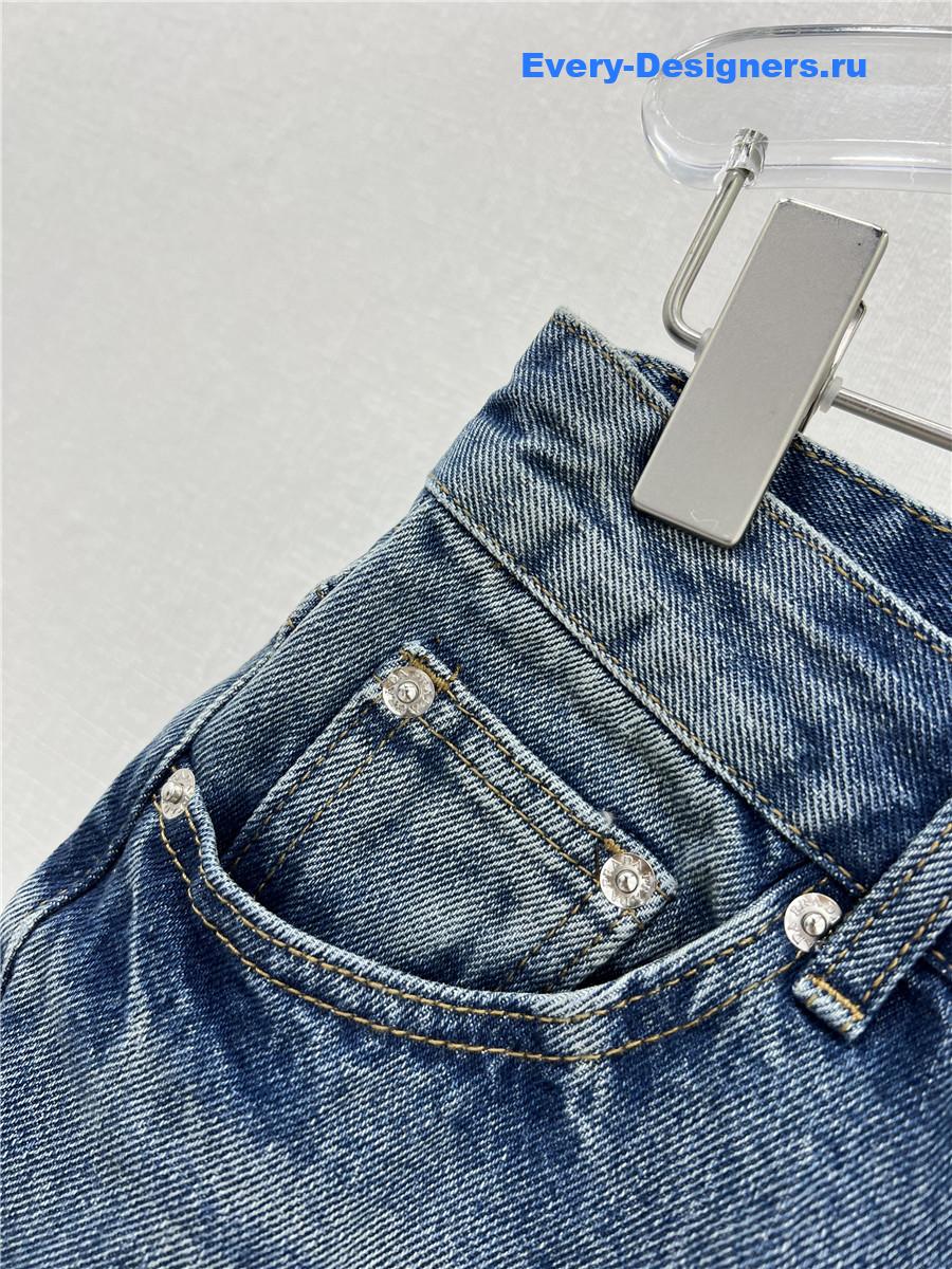 Pra*a high waist washed denim shorts