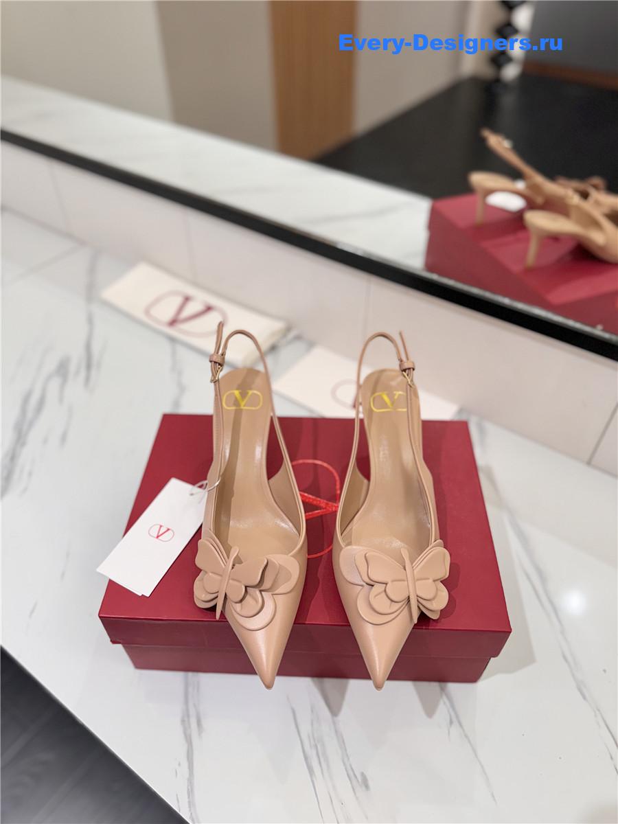 Va1e*ntin0 bow slingback heels beige