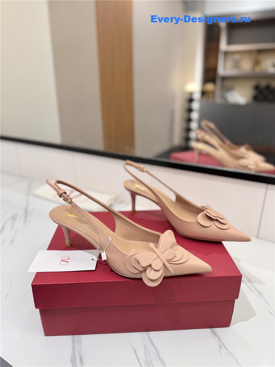 Va1e*ntin0 bow slingback heels beige