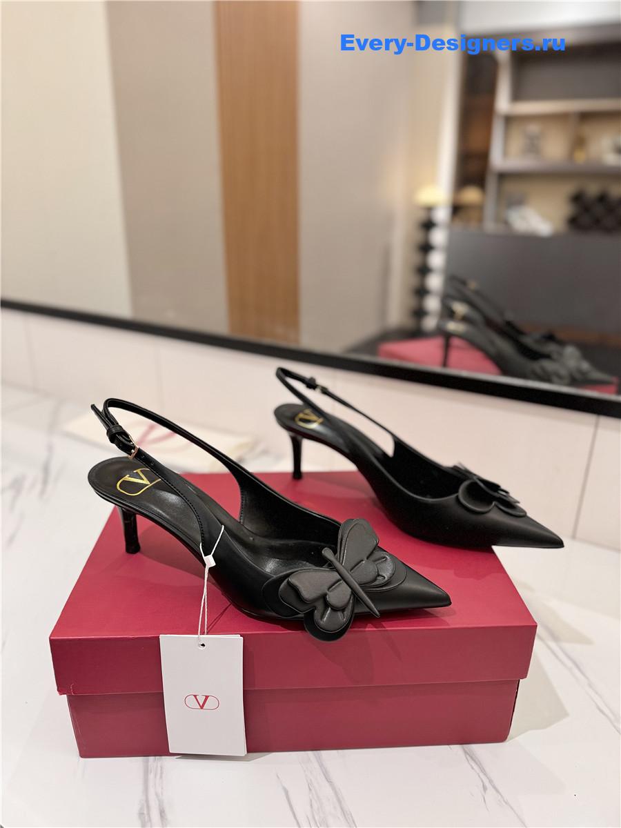 Va1e*ntin0 bow slingback heels black