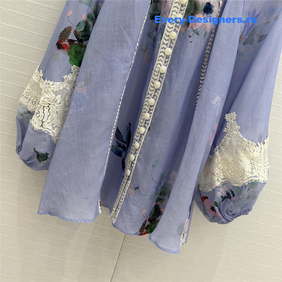 Zimm Ramie Lace Trims Everly Blouse