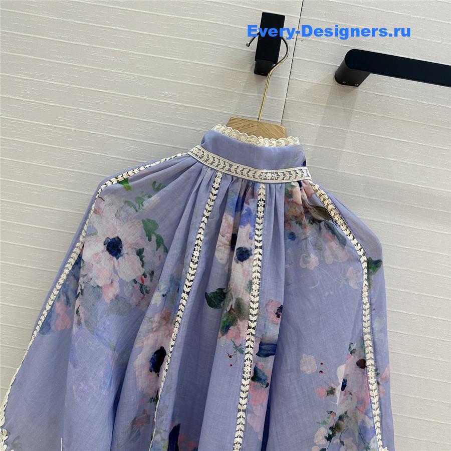 Zimm Ramie Lace Trims Everly Blouse