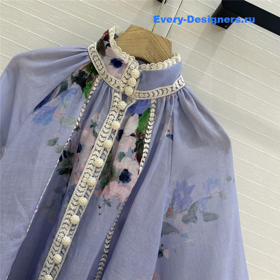 Zimm Ramie Lace Trims Everly Blouse