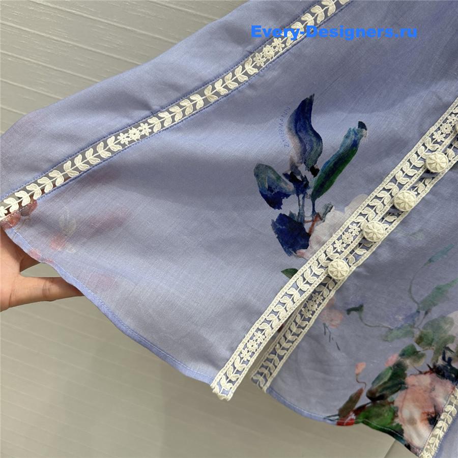 Zimm Ramie Lace Trims Everly Blouse