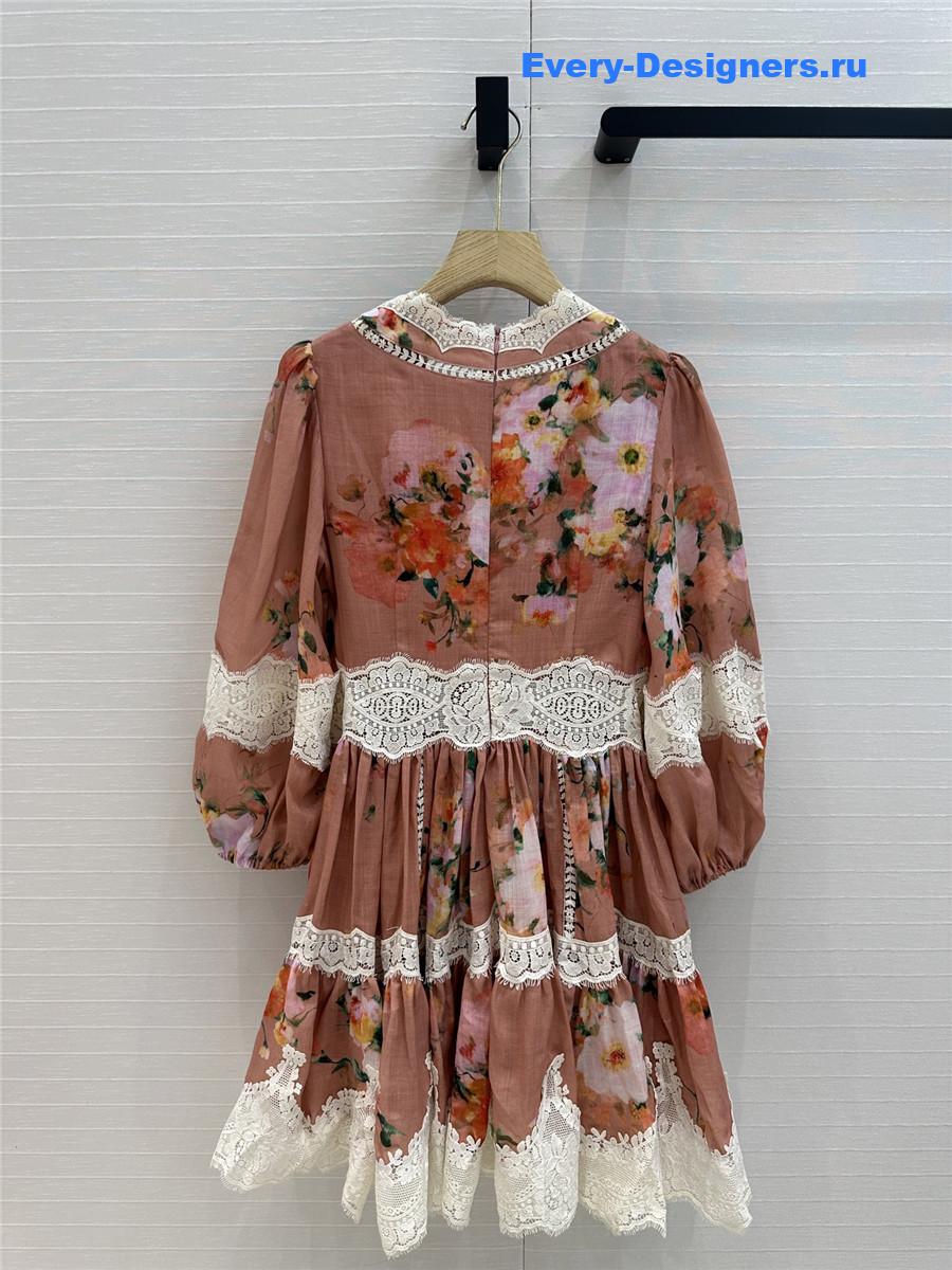 Zimm Everley Lace Trim Mini Dress