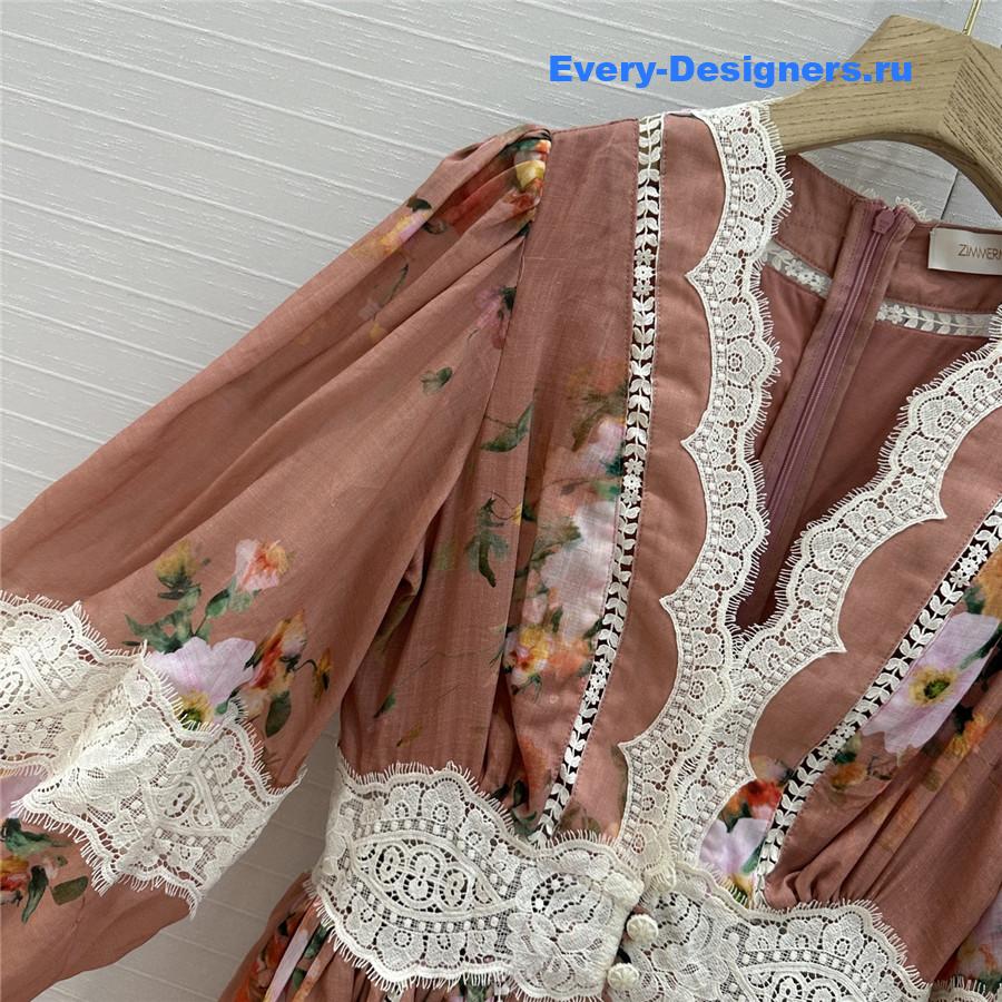 Zimm Everley Lace Trim Mini Dress