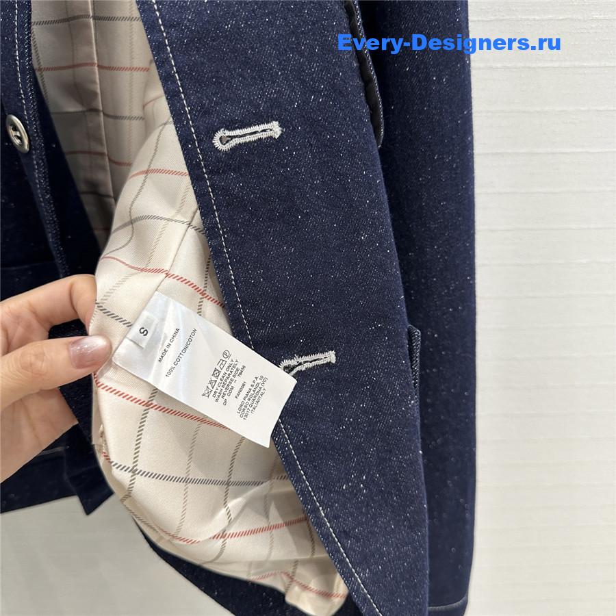 L0r0 P1ana dark blue stand collar denim jacket