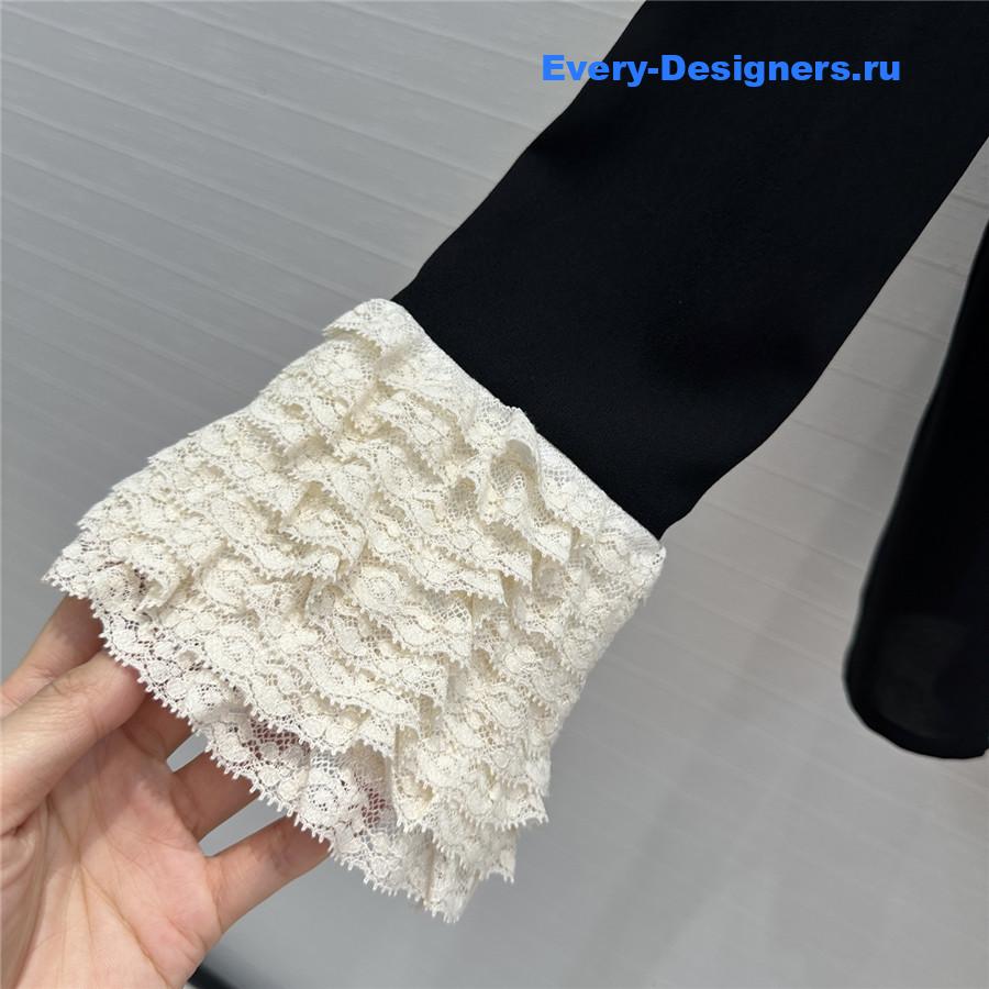 Va1e*ntin0 silk georgette blouse in black