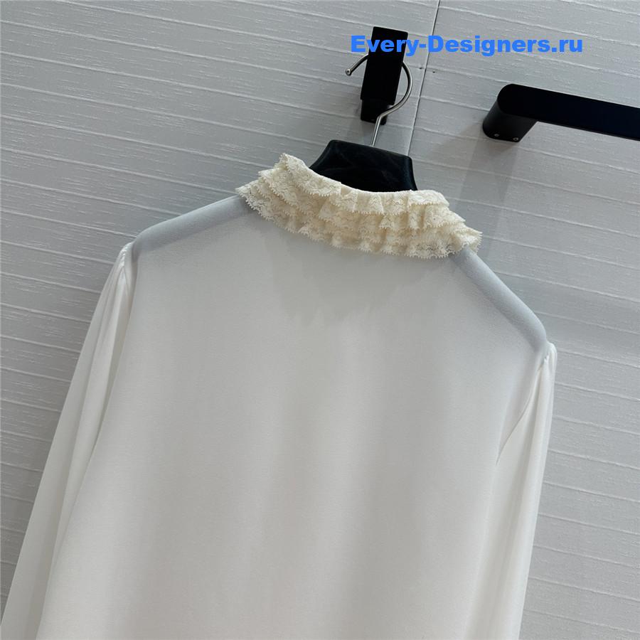 Va1e*ntin0 silk georgette blouse in white