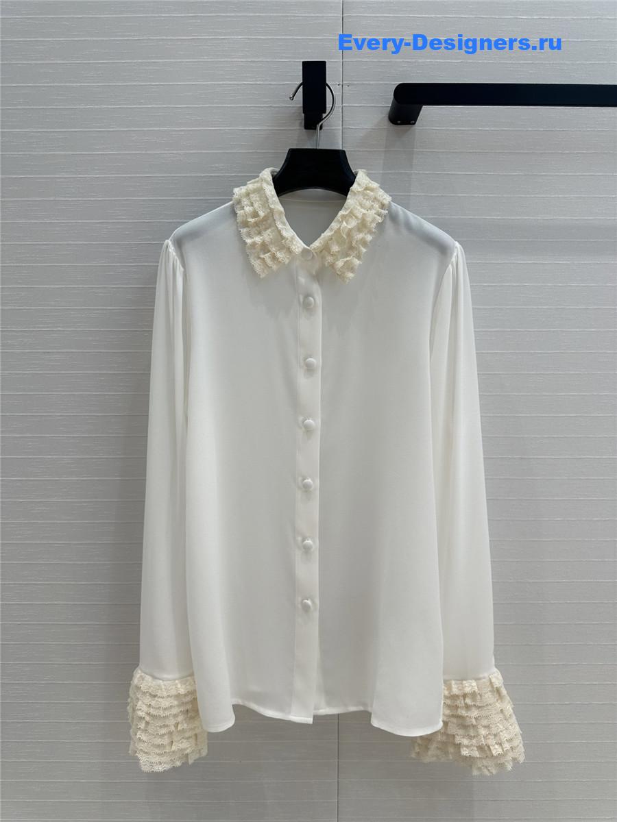 Va1e*ntin0 silk georgette blouse in white