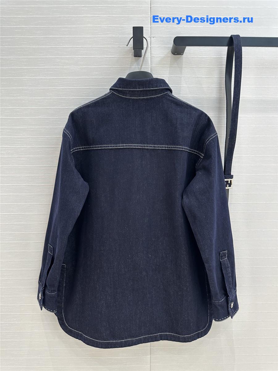 F**di blue lapel jacket denim coat