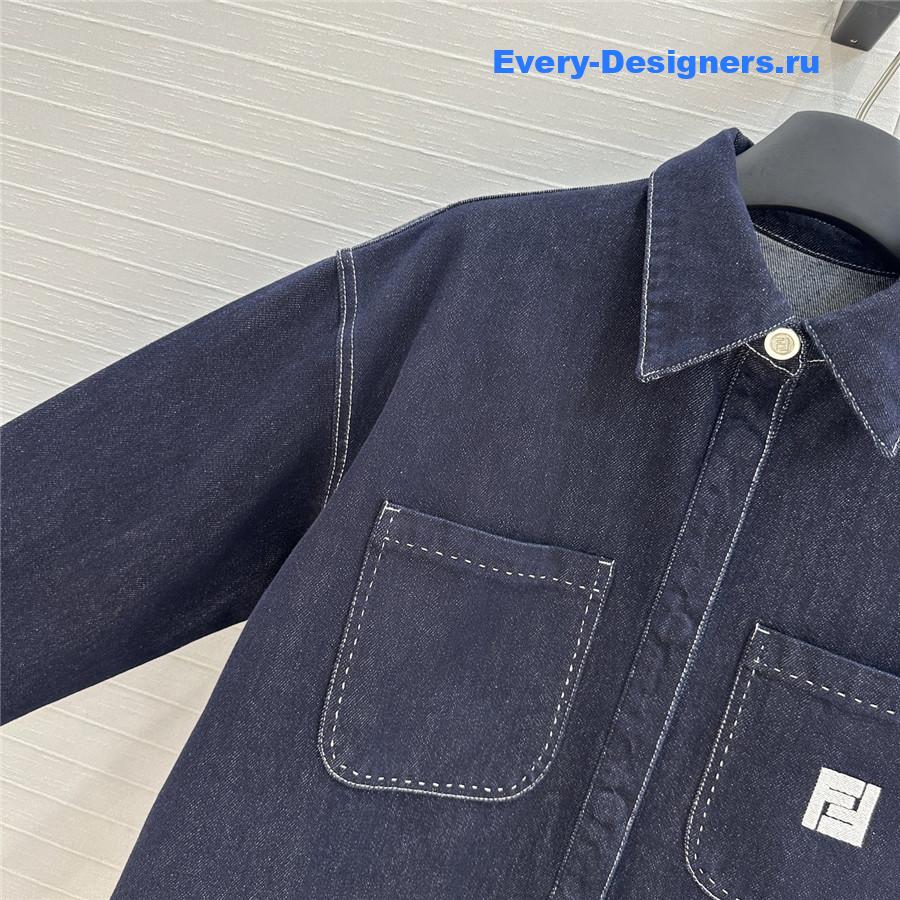 F**di blue lapel jacket denim coat