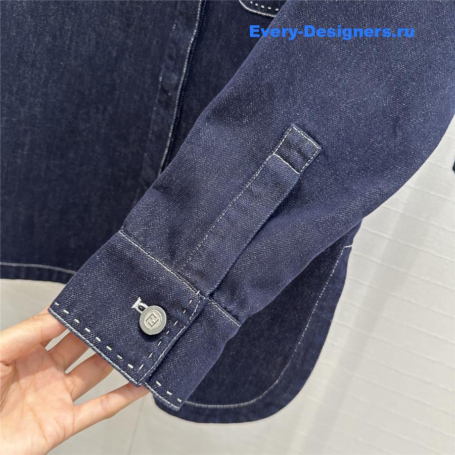F**di blue lapel jacket denim coat