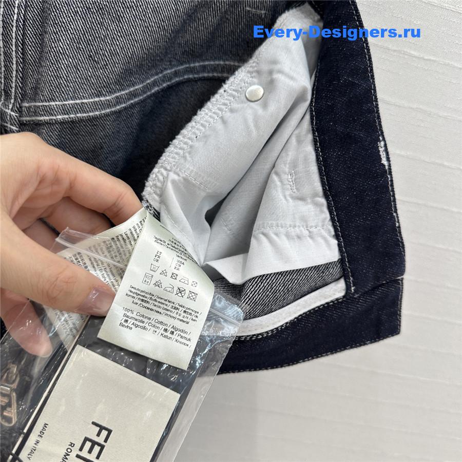 F**di blue denim long skirt