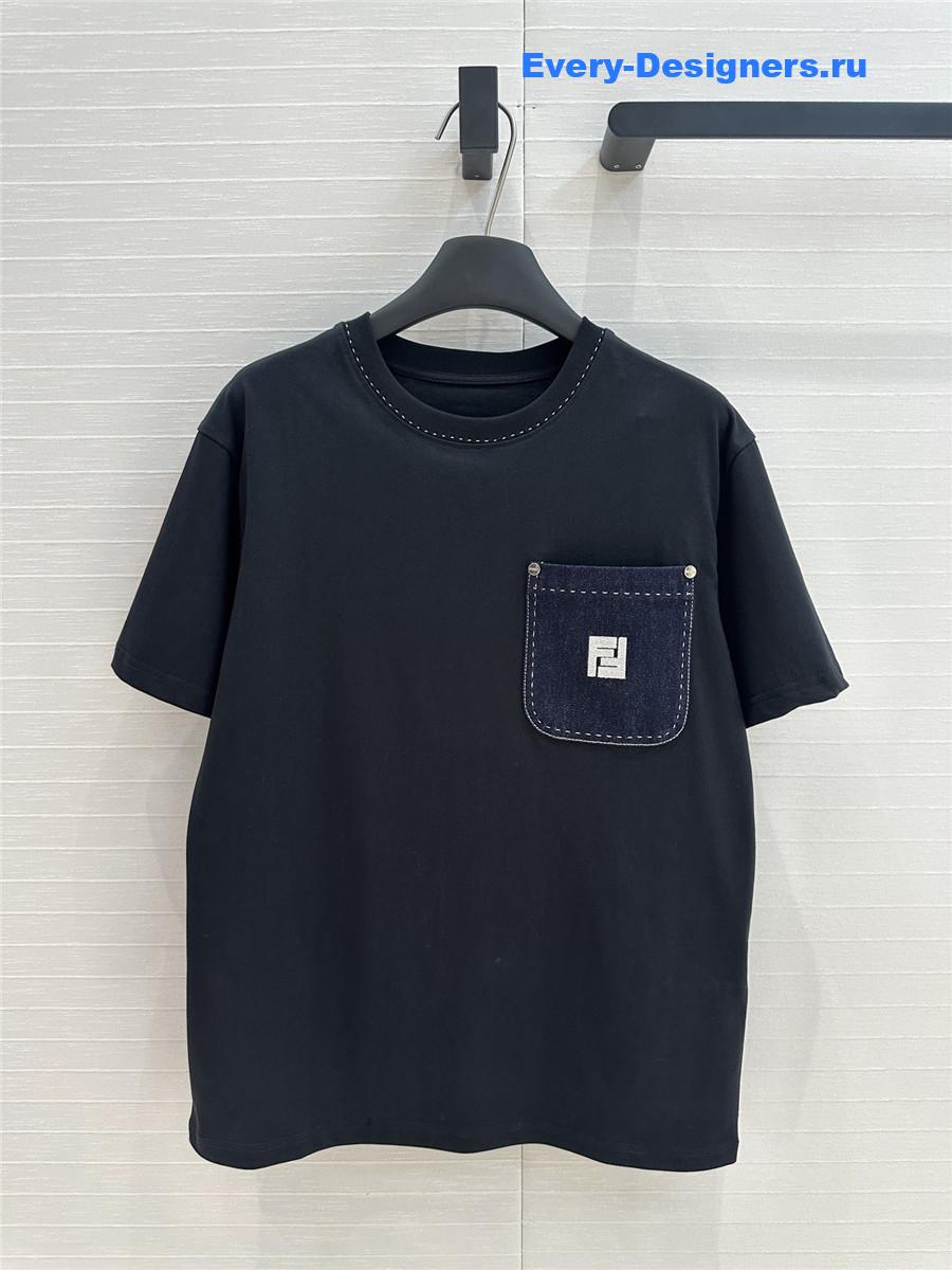 F**di embroidered logo black t-shirt