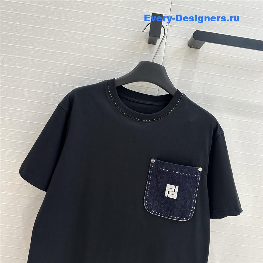 F**di embroidered logo black t-shirt