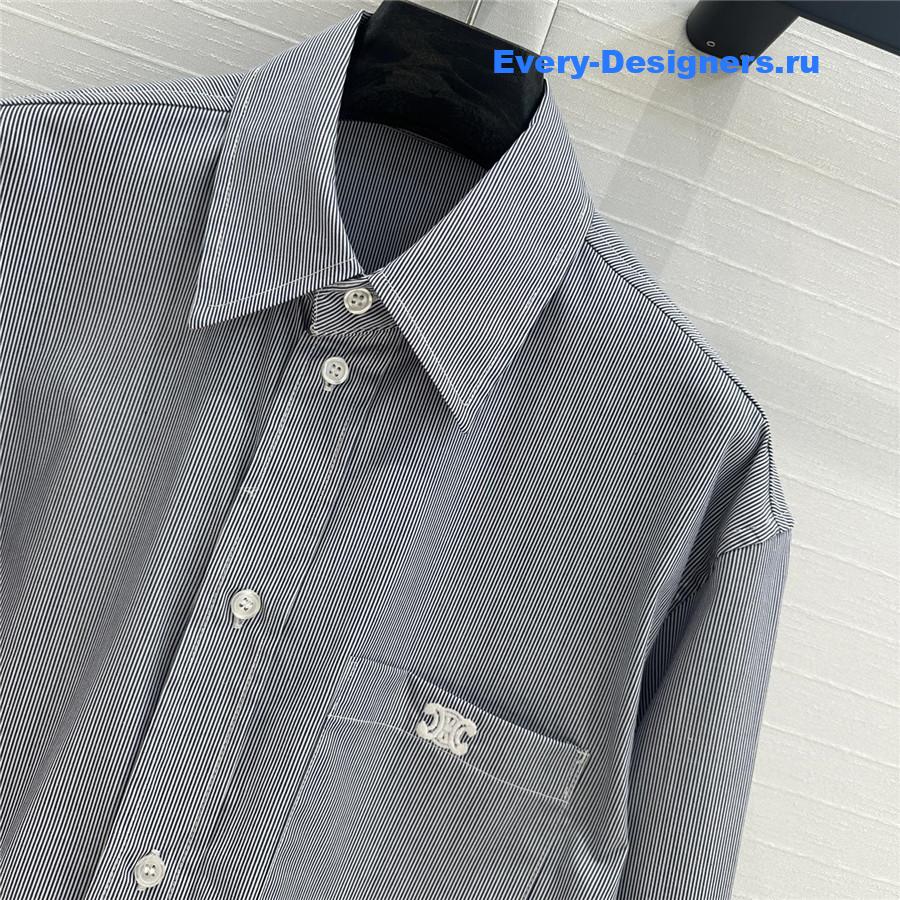Ce1i*e striped cotton and silk shirt