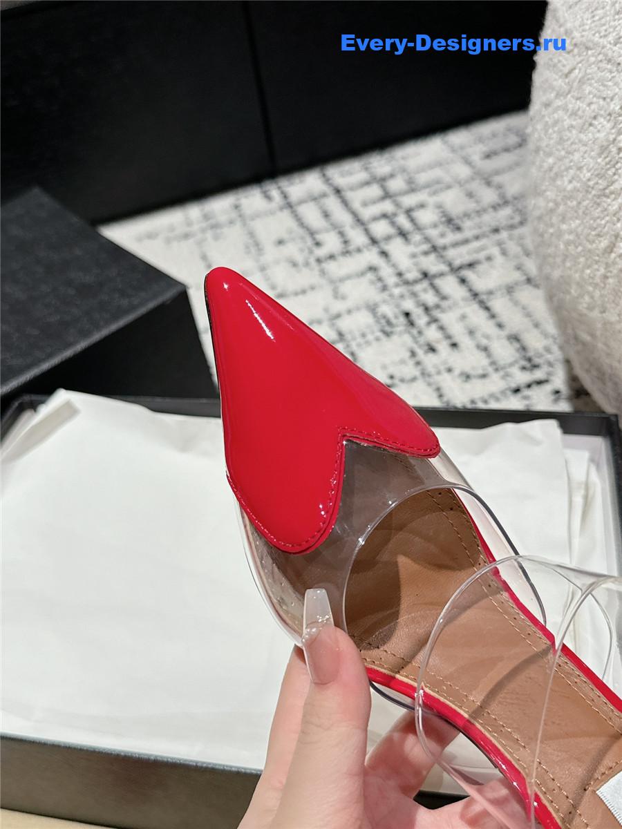 Alaia Cœur Red Patent Leather and PU Mules