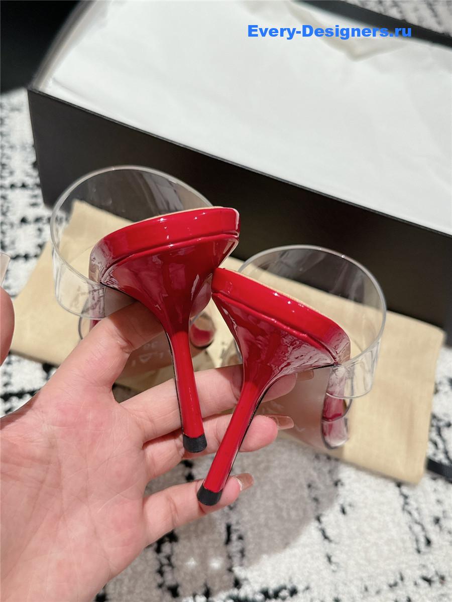 Alaia Cœur Red Patent Leather and PU Mules
