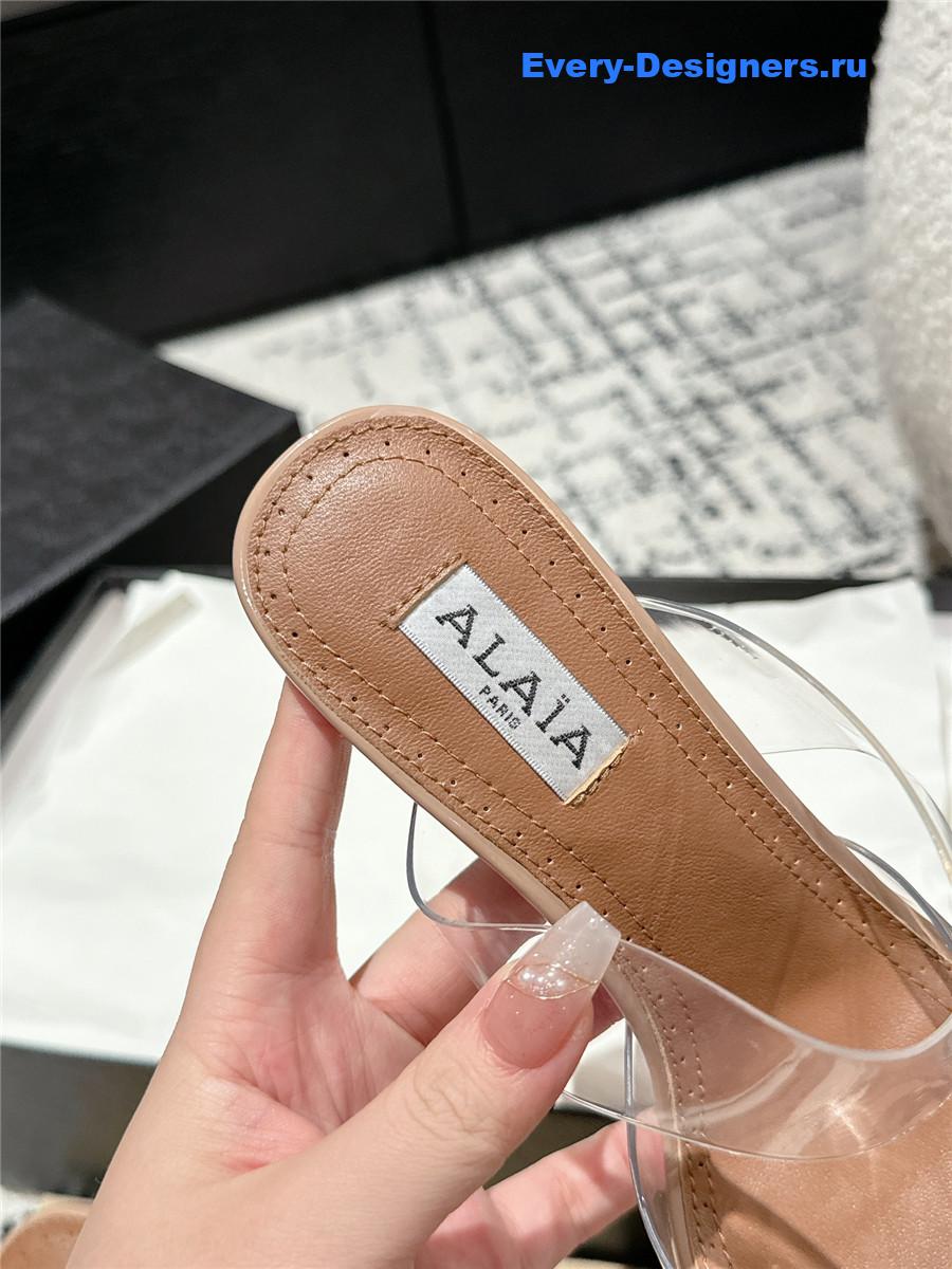 Alaia Cœur Patent Leather and PU Mules