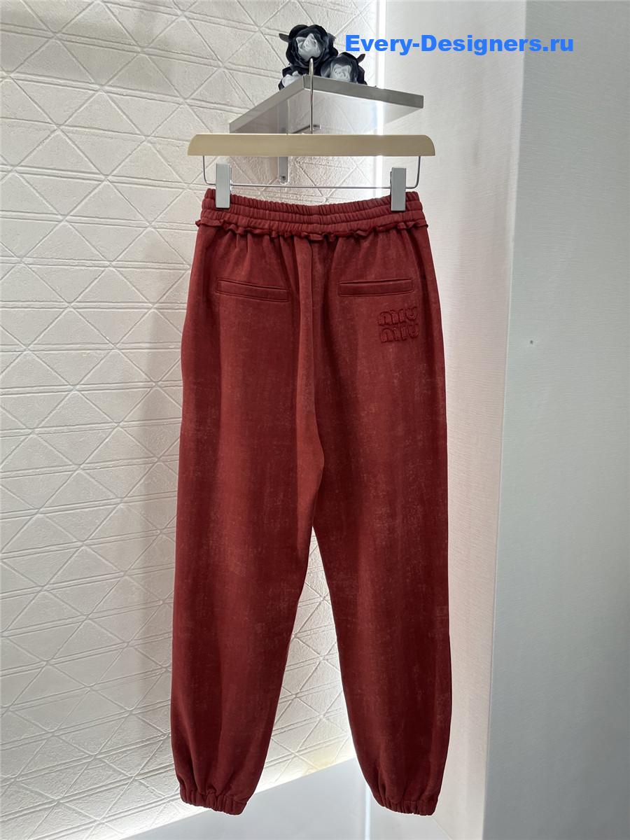 Miu Miu Crew Neck Logo Sweatshirt Set Red