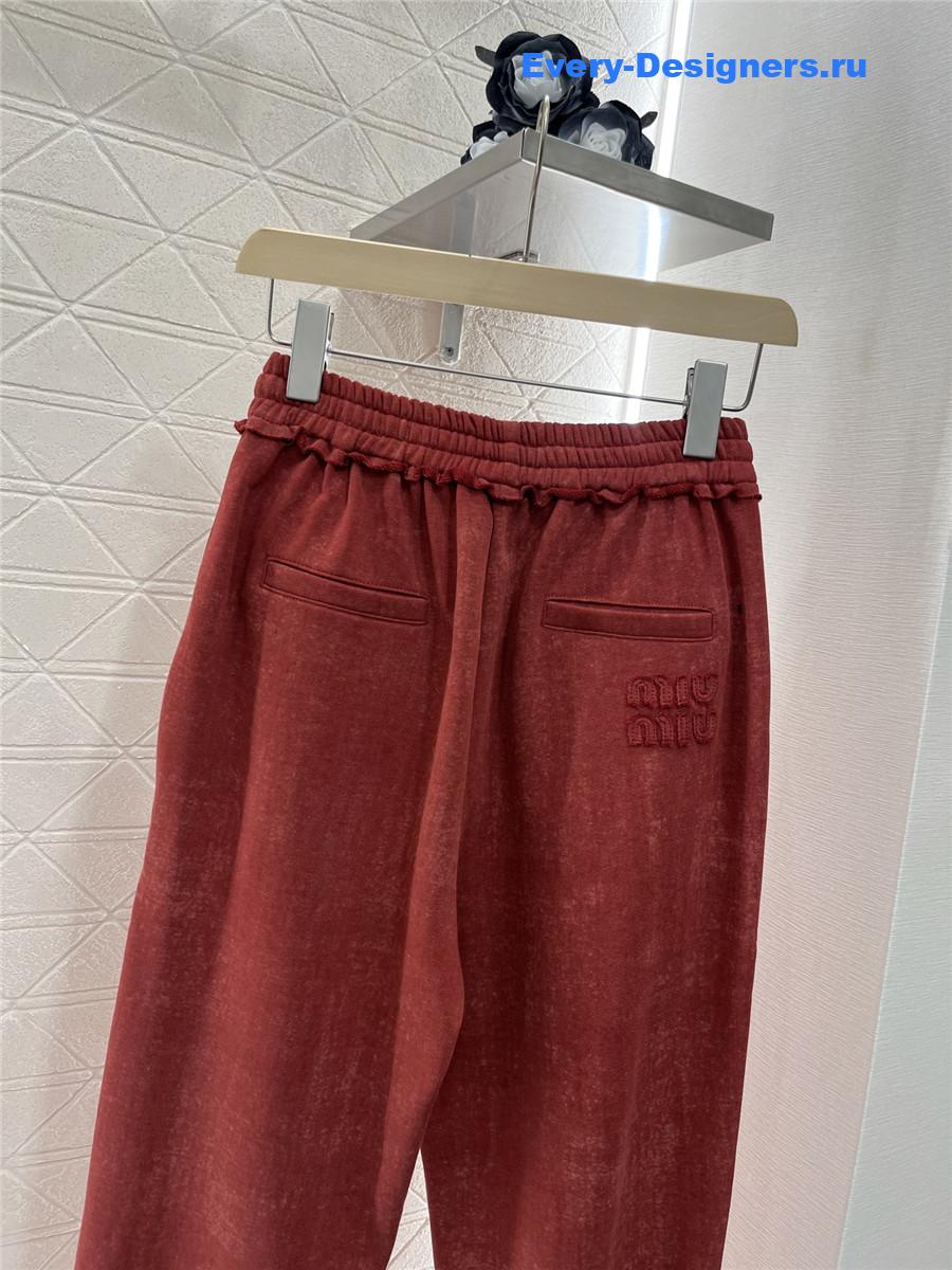 Miu Miu Crew Neck Logo Sweatshirt Set Red