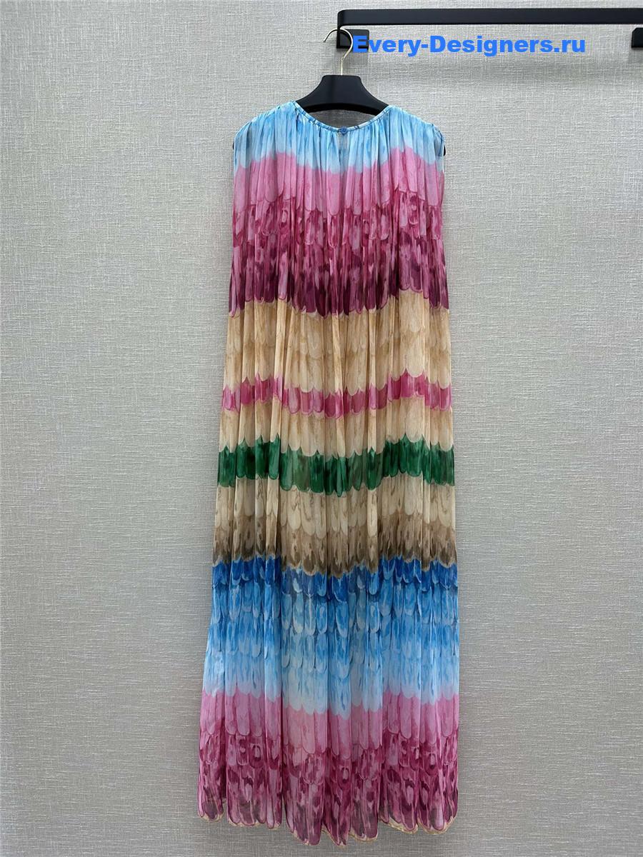 Va1e*ntin0 garavani multicolor rainbow silk dress