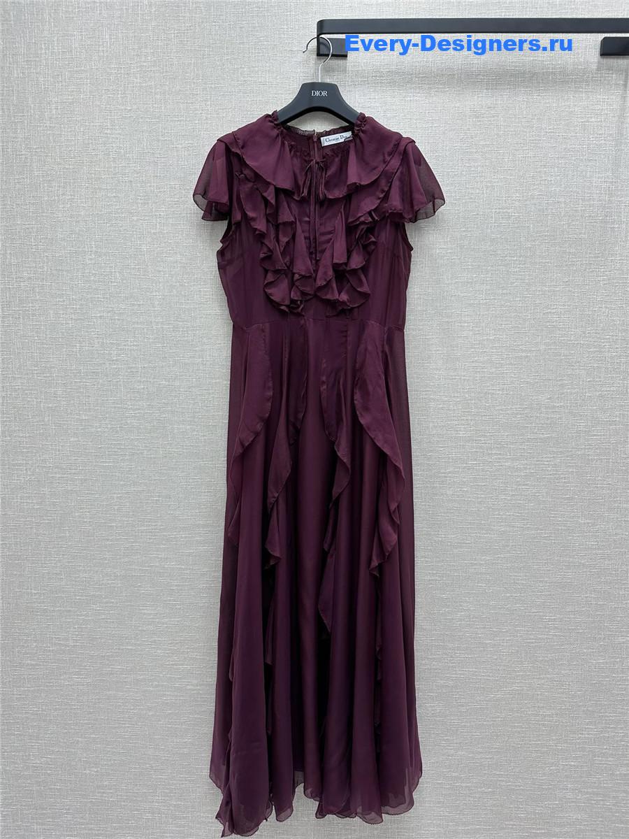 D10r long purple silk dress