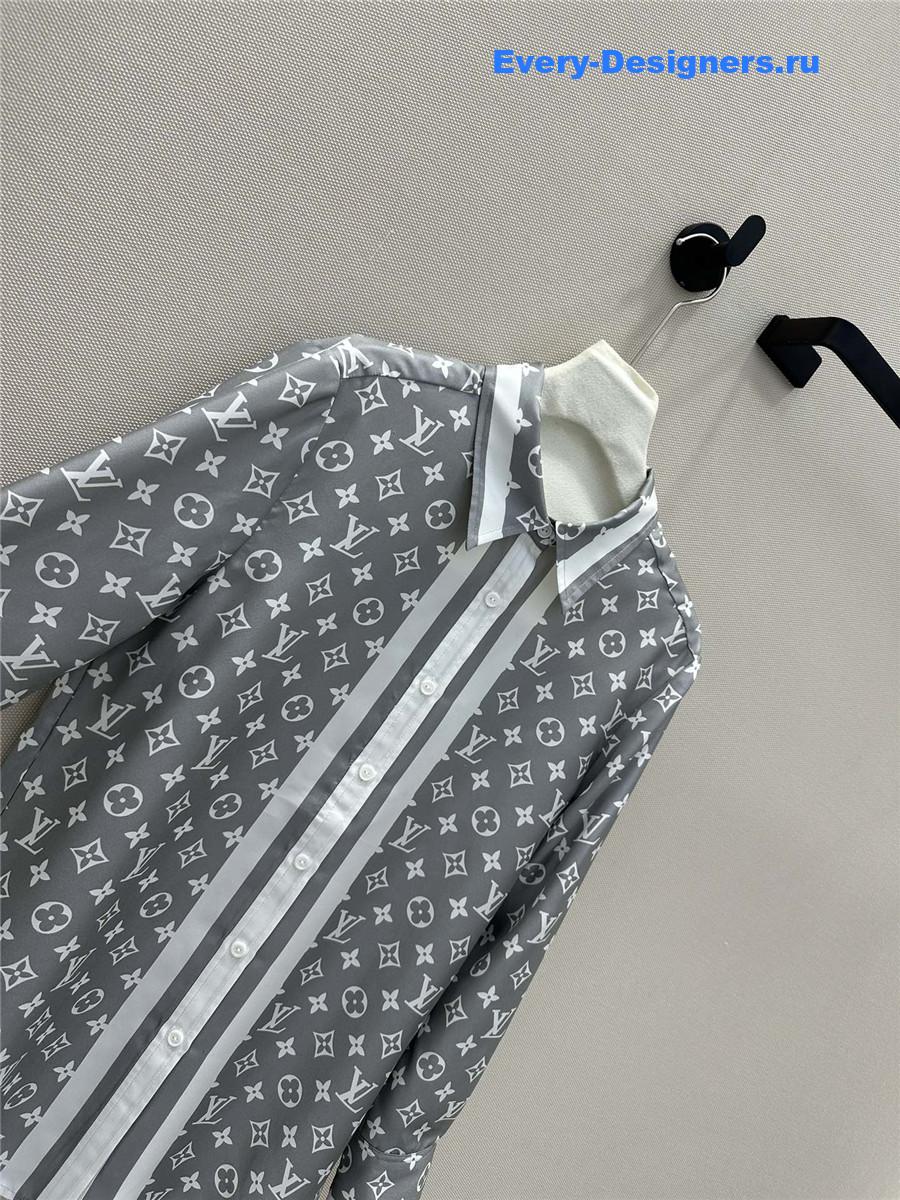 l0vis Vvtt0n lv monogram print silk shirt