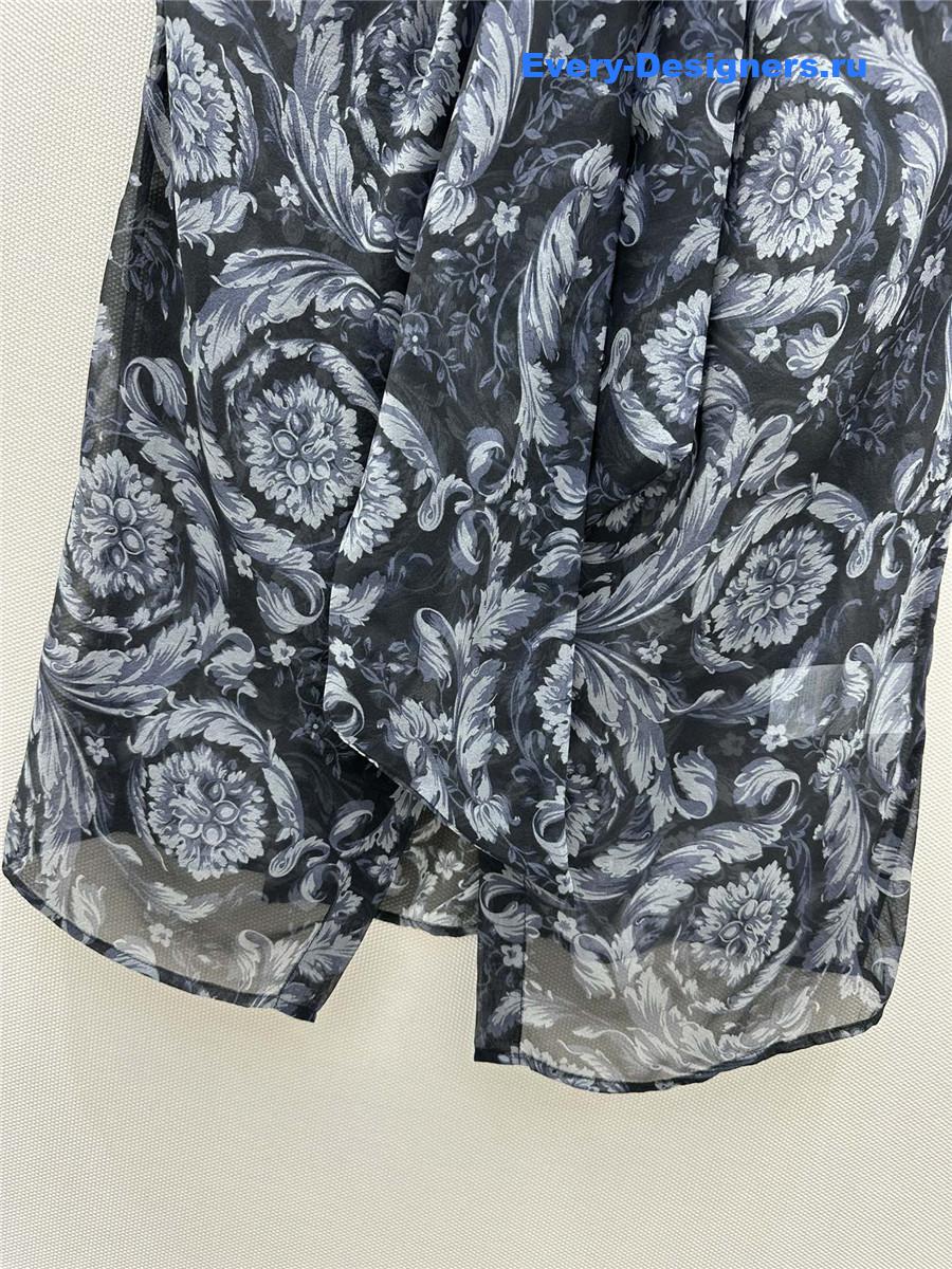 Va1e*ntin0 flower print halter silk top blue