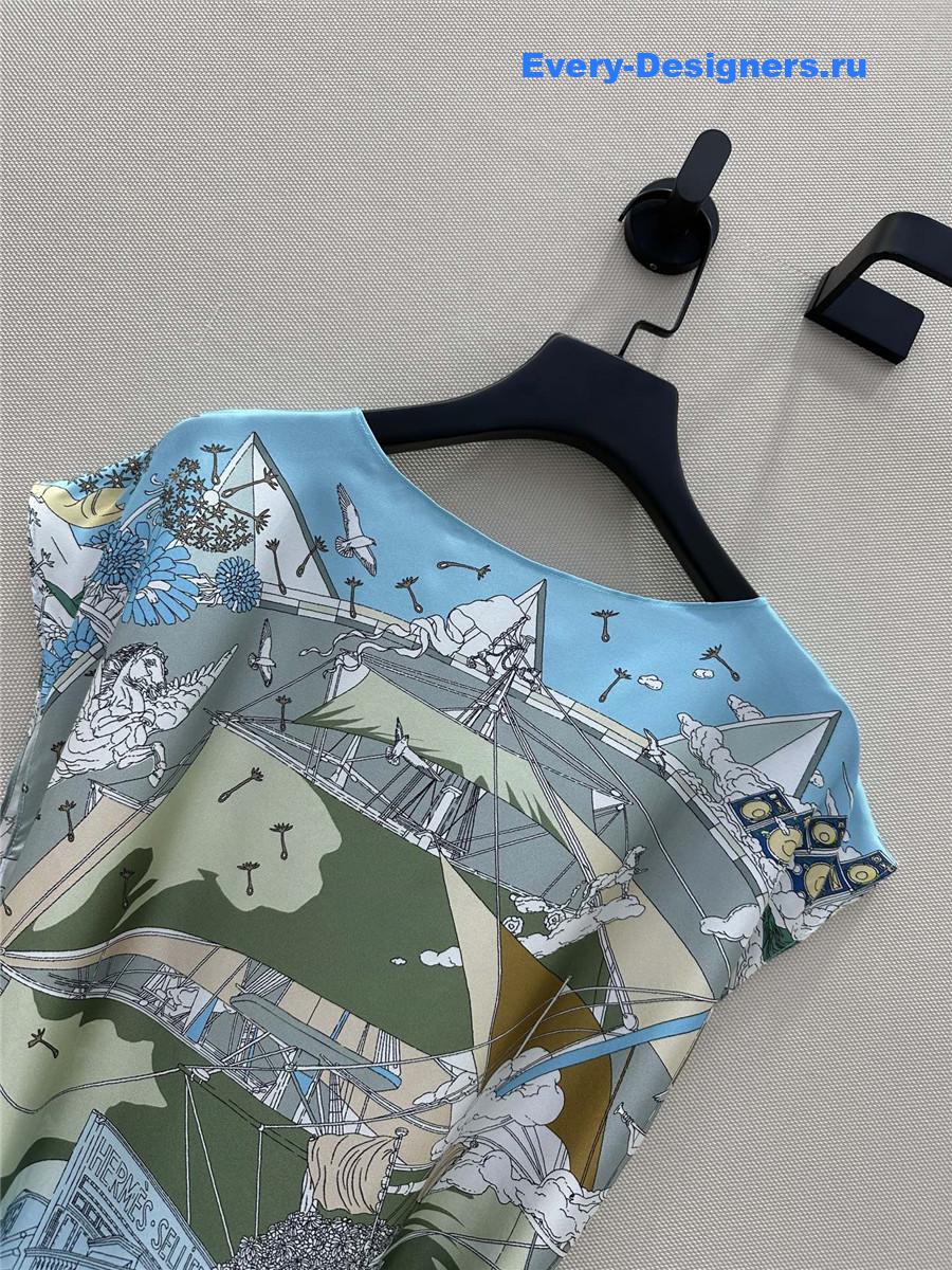 H**me5 printed silk twill dress