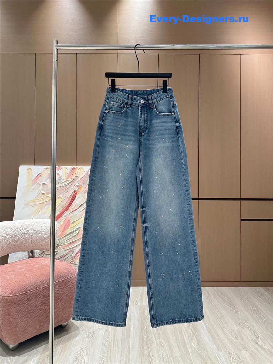 L0ew* blue straight wide leg jeans