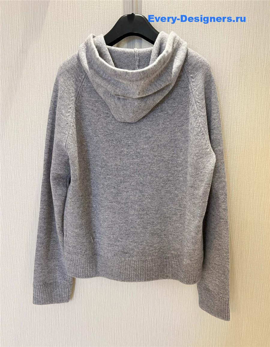 Ce1i*e grey hooded knitted sweatshirt