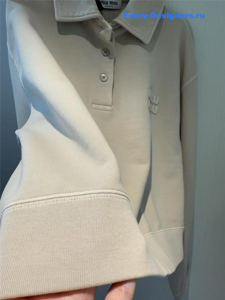Miu Miu Embroidered Polo Sweatshirt