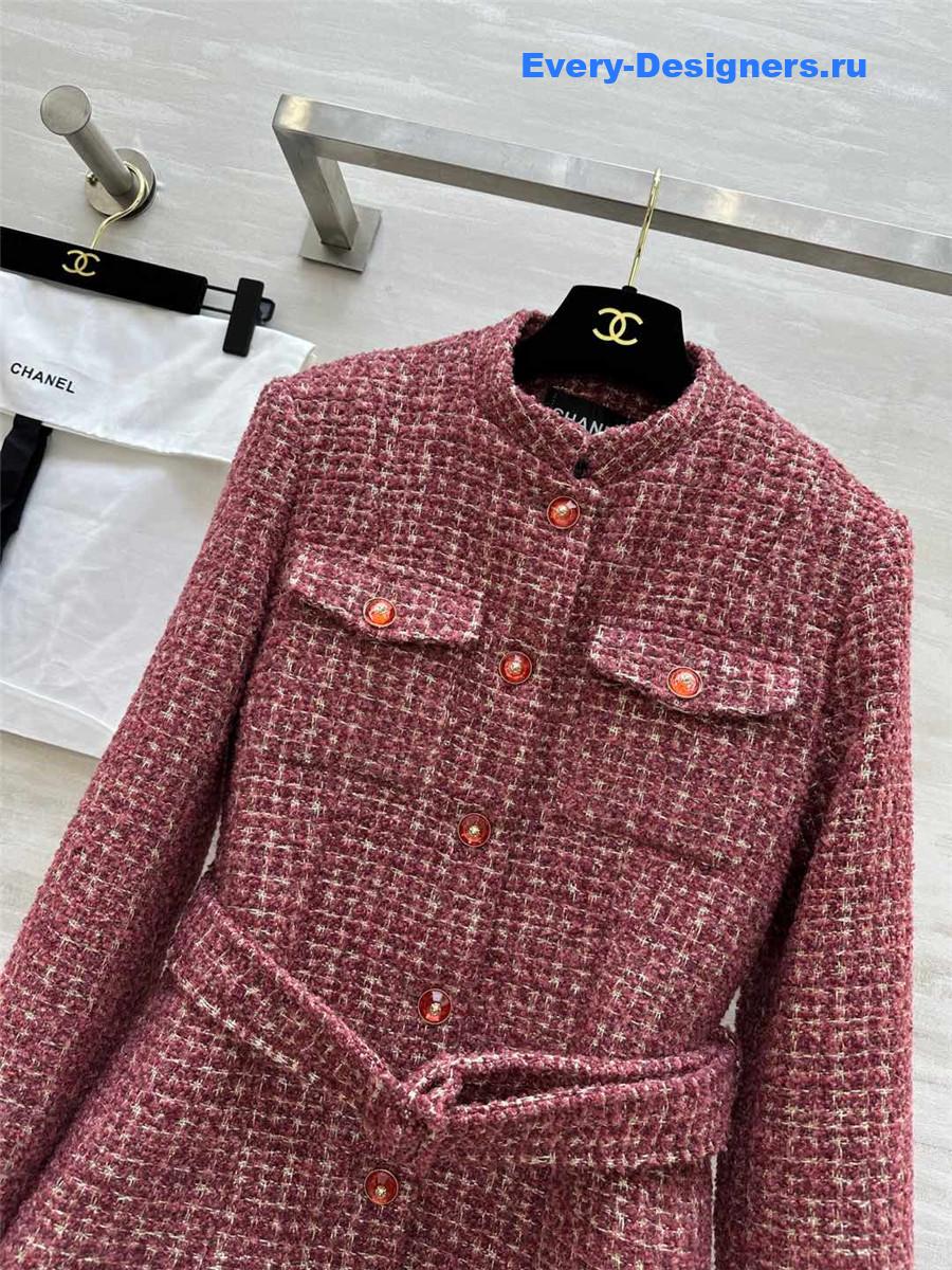 Ch**el gold tweed braided lace-up jacket