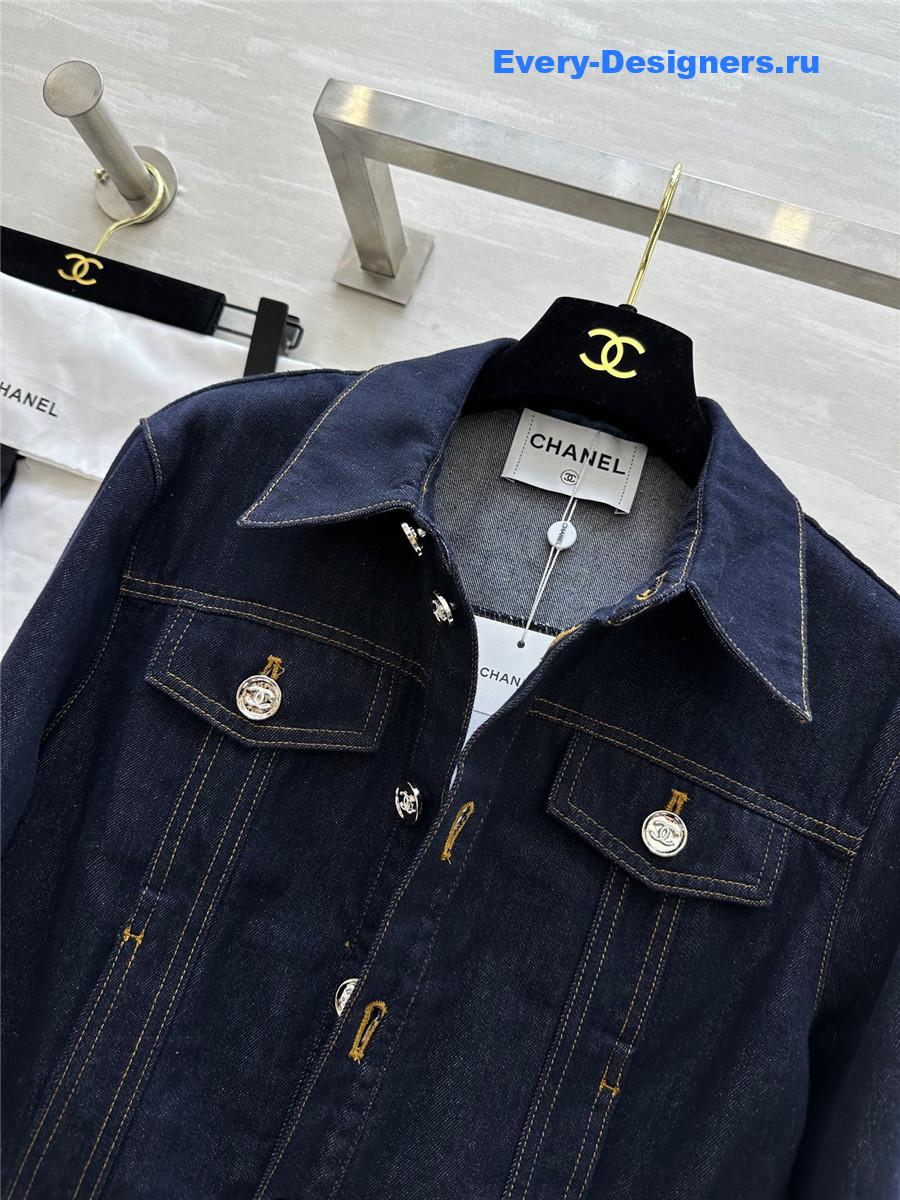 Ch**el button denim blue jacket