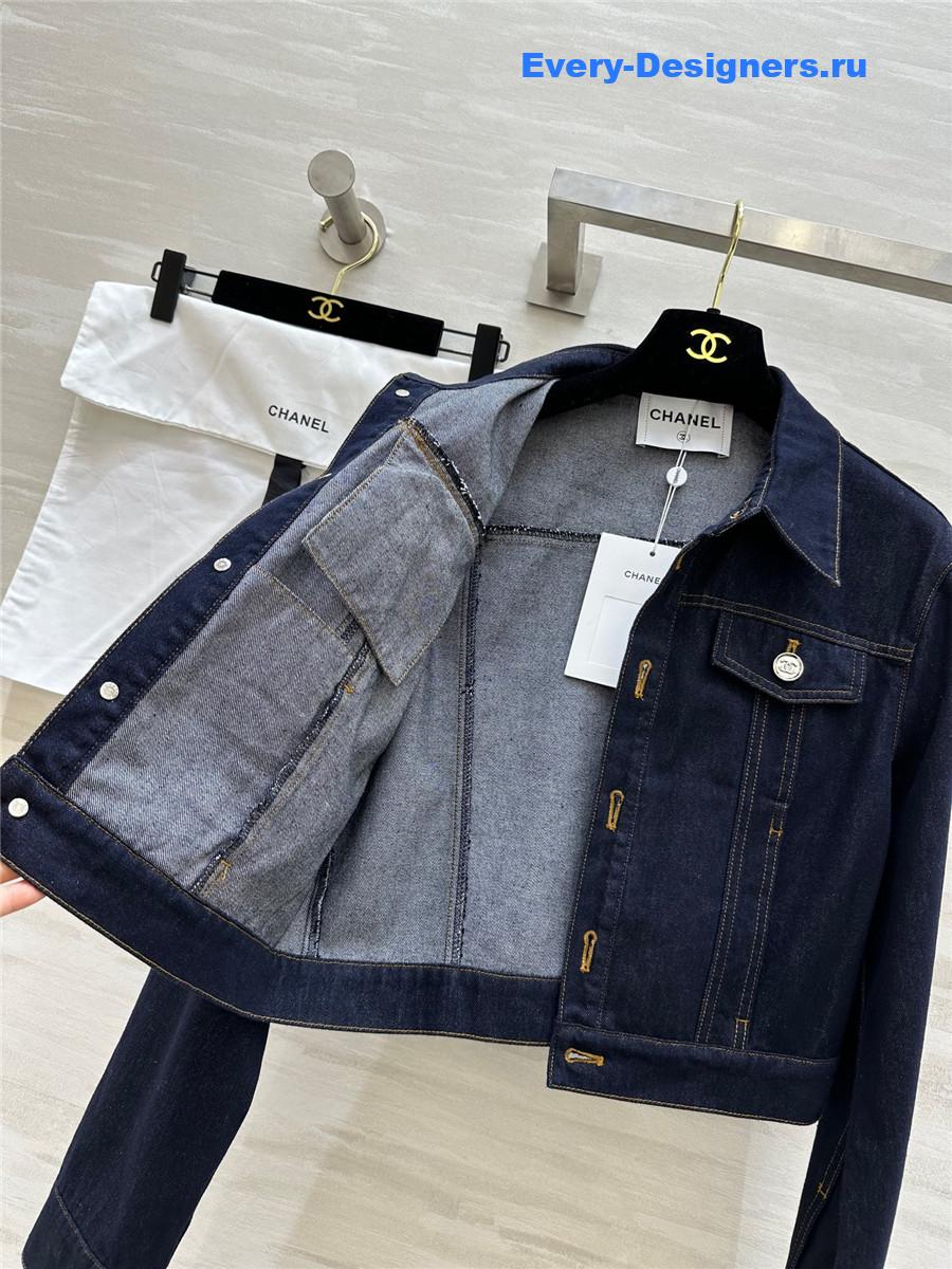 Ch**el button denim blue jacket