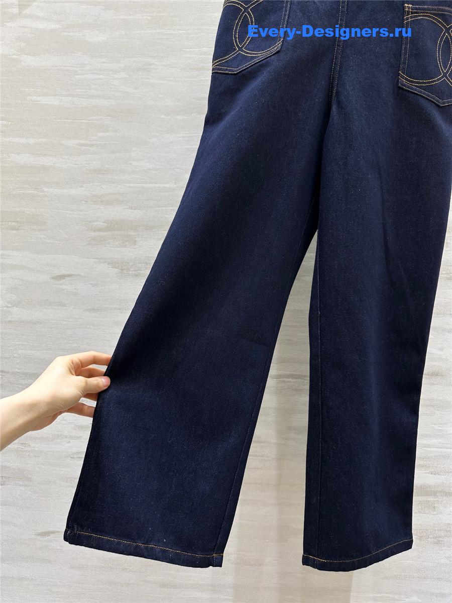 Ch**el denim bib jumpsuit