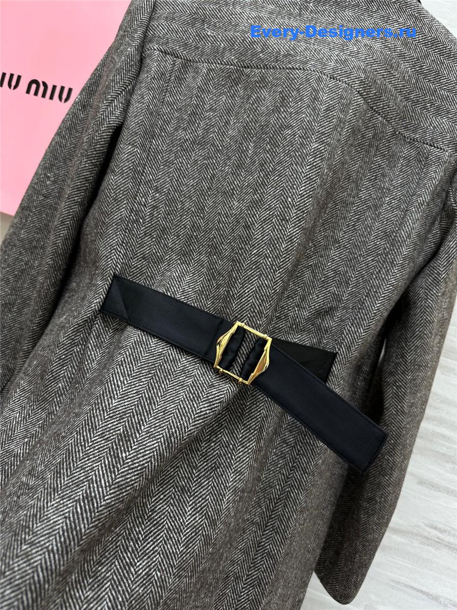 Miu Miu Wool Herringbone Coat