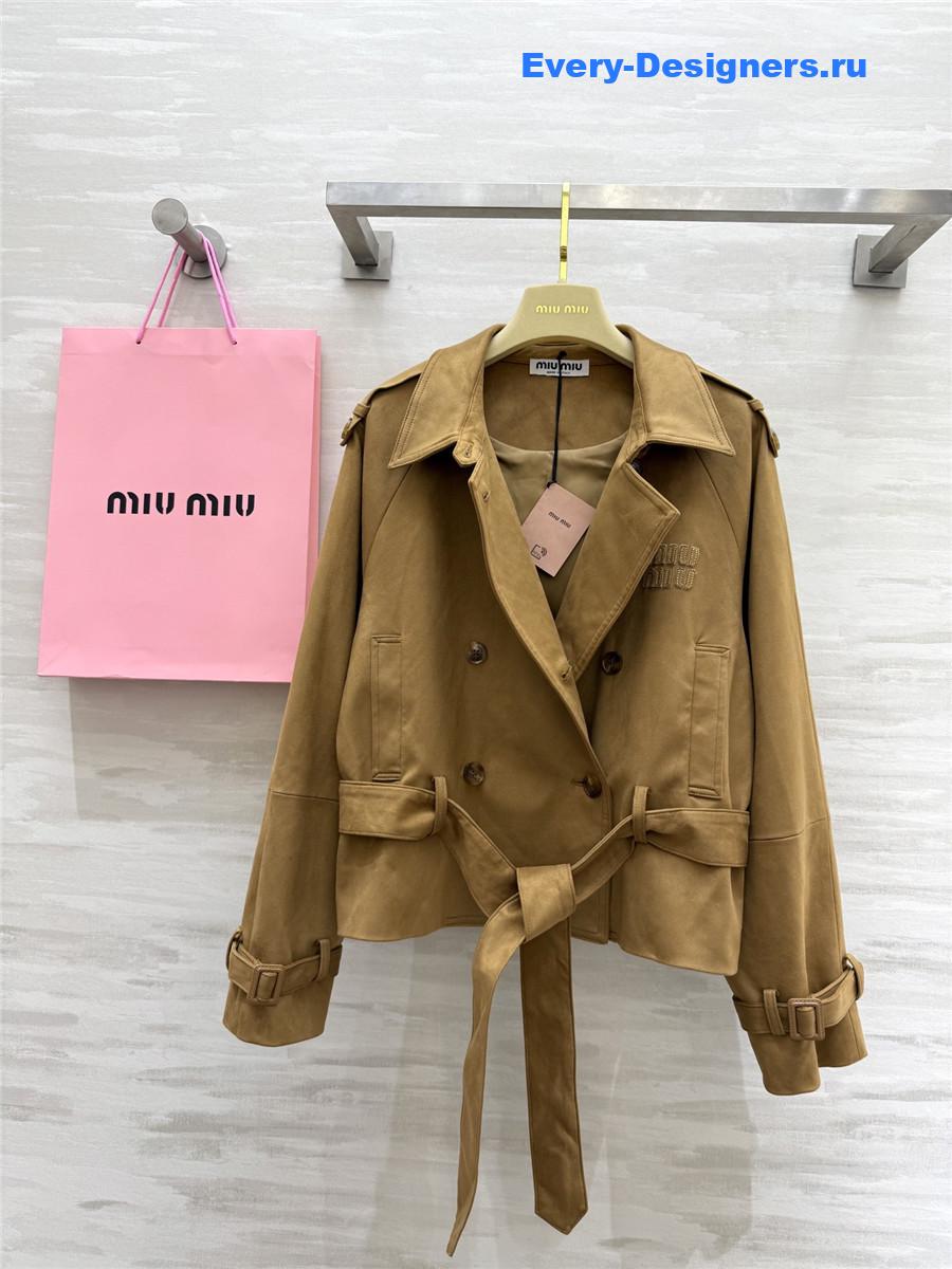 Miu Miu Suede Lapel Short Coat