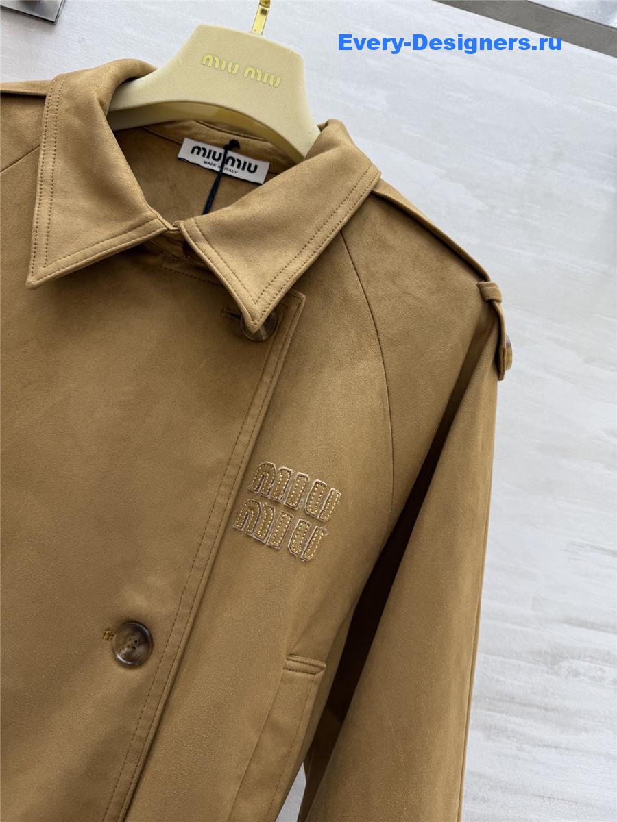 Miu Miu Suede Lapel Short Coat