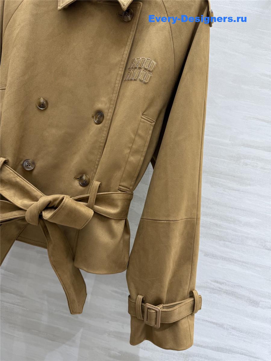 Miu Miu Suede Lapel Short Coat
