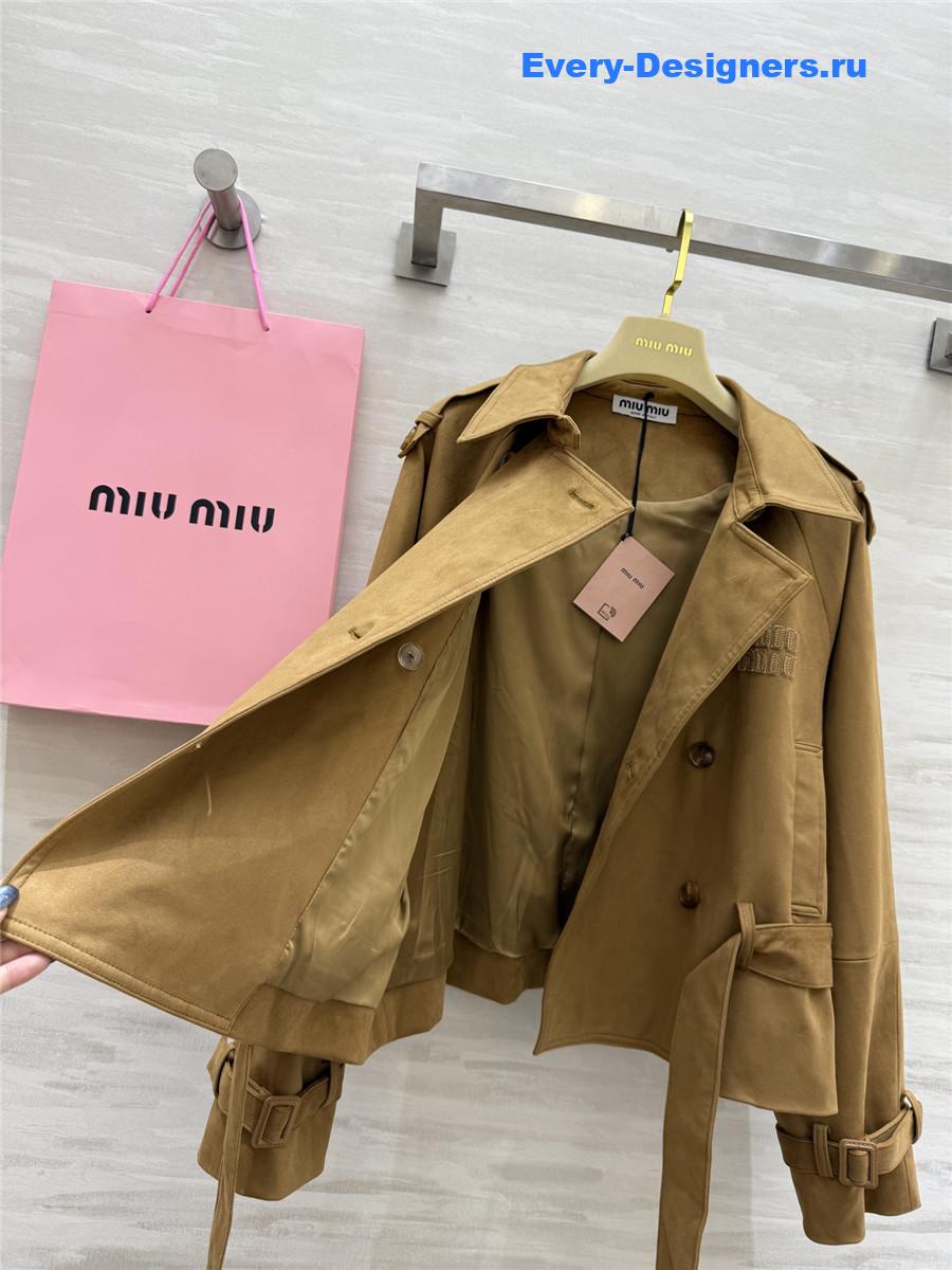 Miu Miu Suede Lapel Short Coat