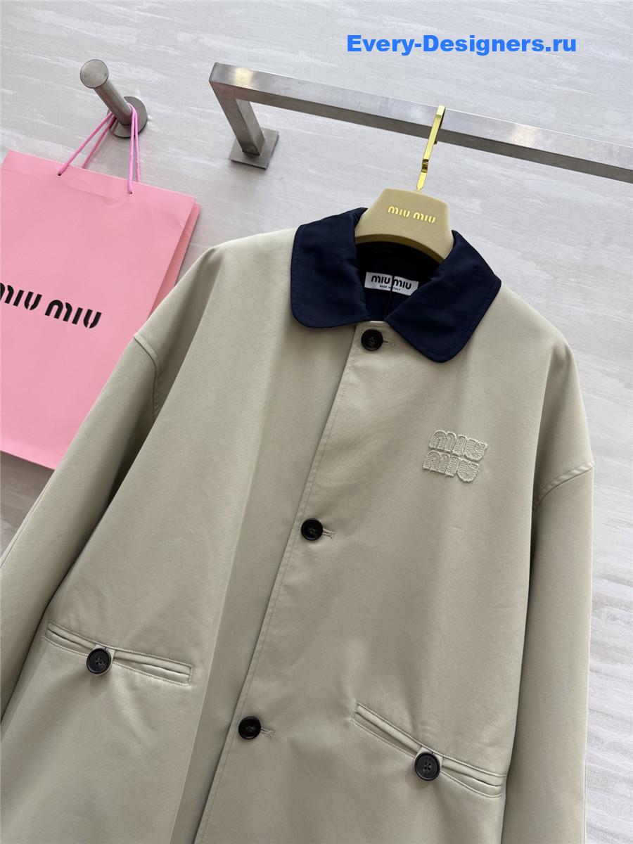 Miu Miu Grey Mid-Length Coat