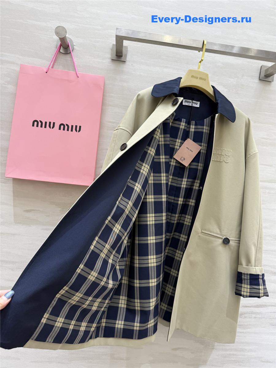 Miu Miu Grey Mid-Length Coat