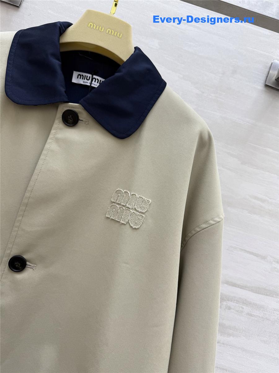 Miu Miu Grey Mid-Length Coat