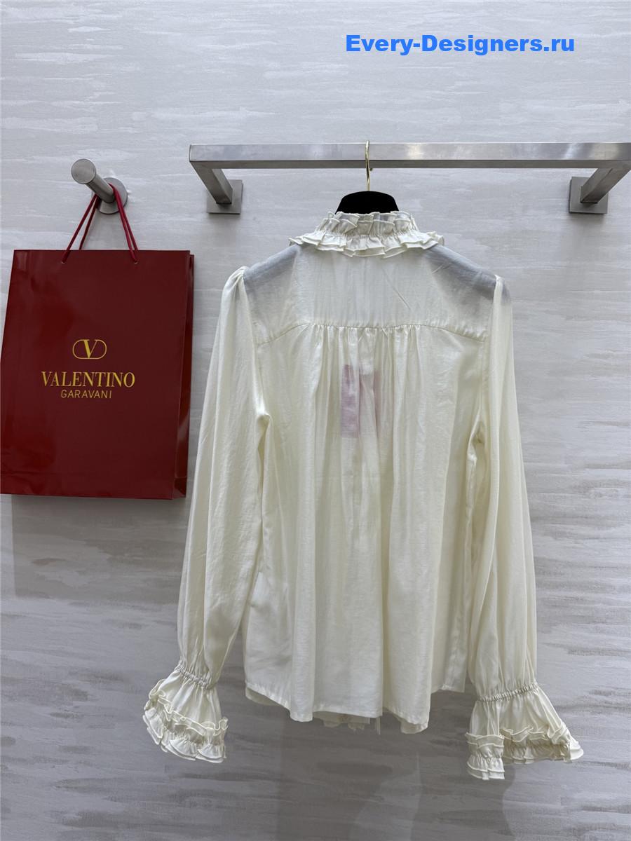 Va1e*ntin0 white tencel flower shirt