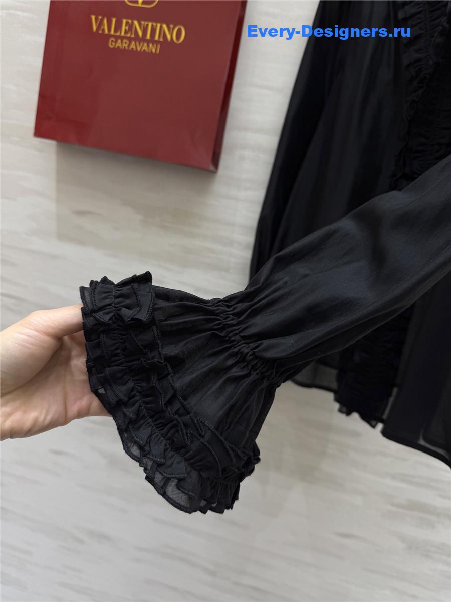 Va1e*ntin0 black tencel flower shirt