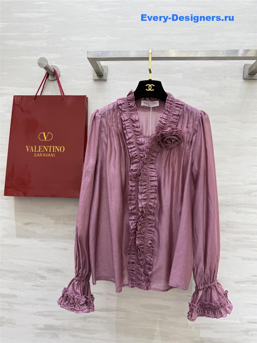 Va1e*ntin0 purple tencel flower shirt