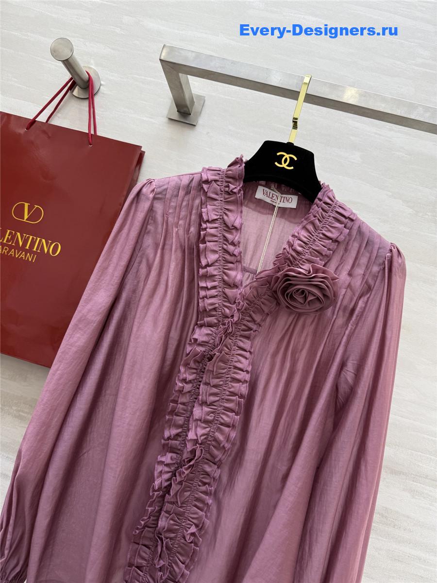 Va1e*ntin0 purple tencel flower shirt